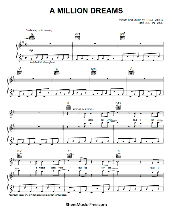 A Million Dreams Sheet Music PDF Free - Print and Play Instantly!