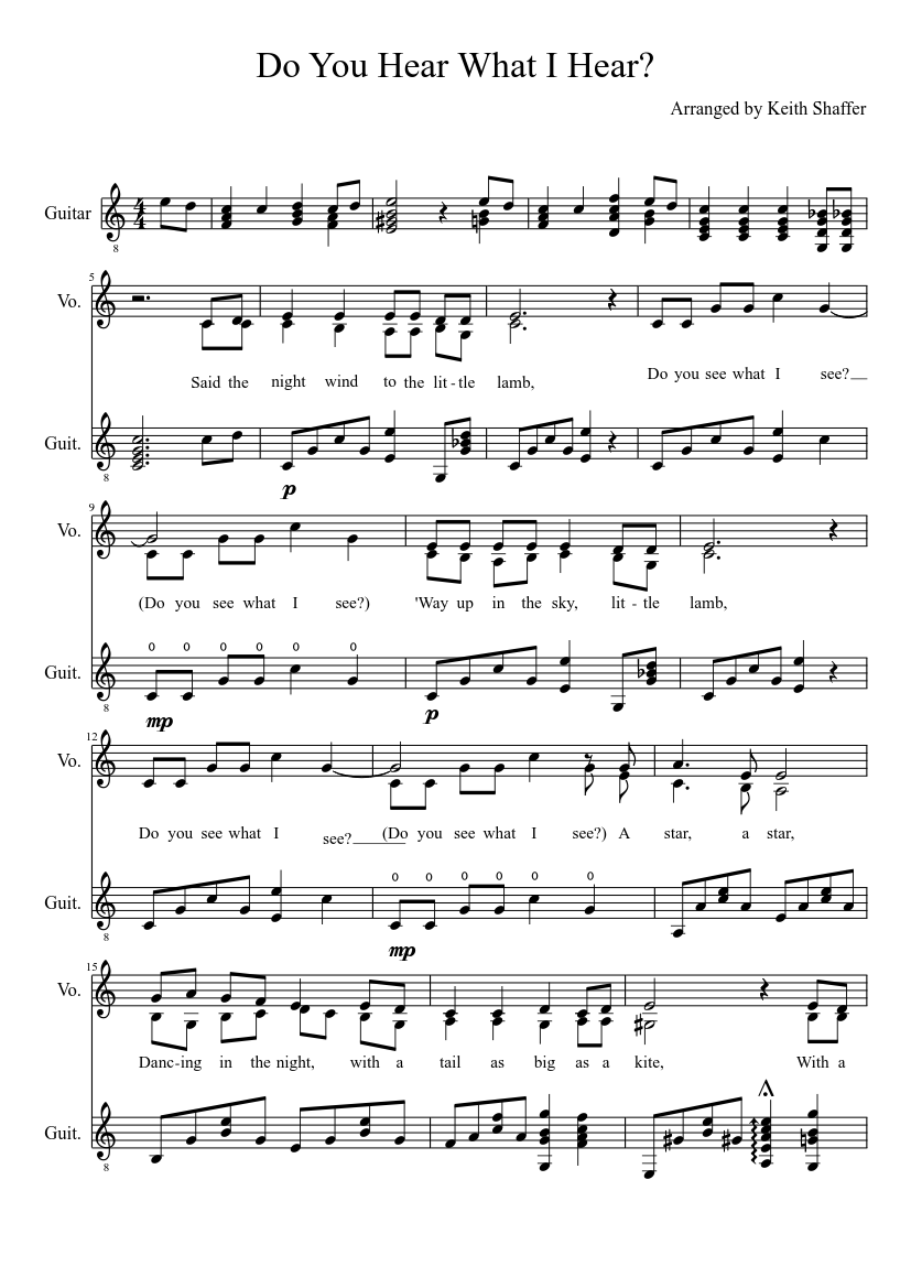 Do You Hear What I Hear？ - Free Sheet Music for All Instruments