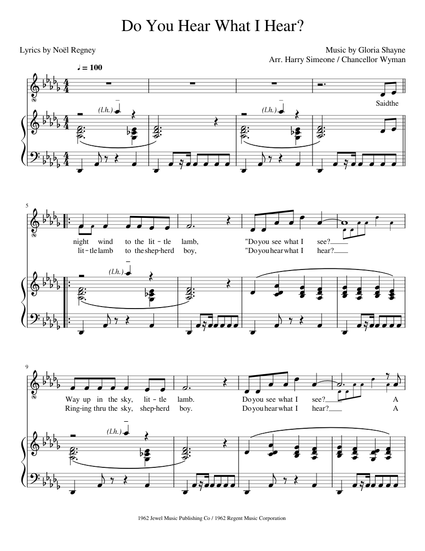 Do You Hear What I Hear？ - Free Sheet Music for All Instruments