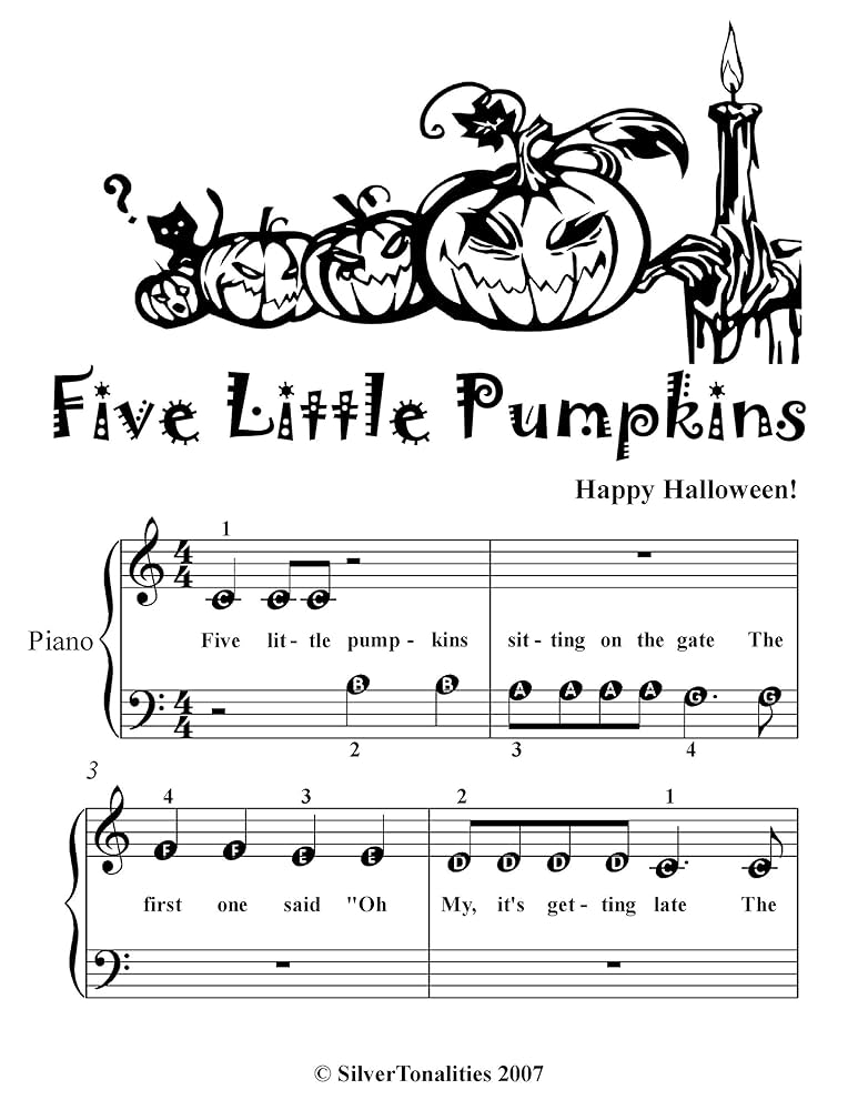 Five Little Pumpkins Sheet Music – Easy Piano Arrangement for Beginners