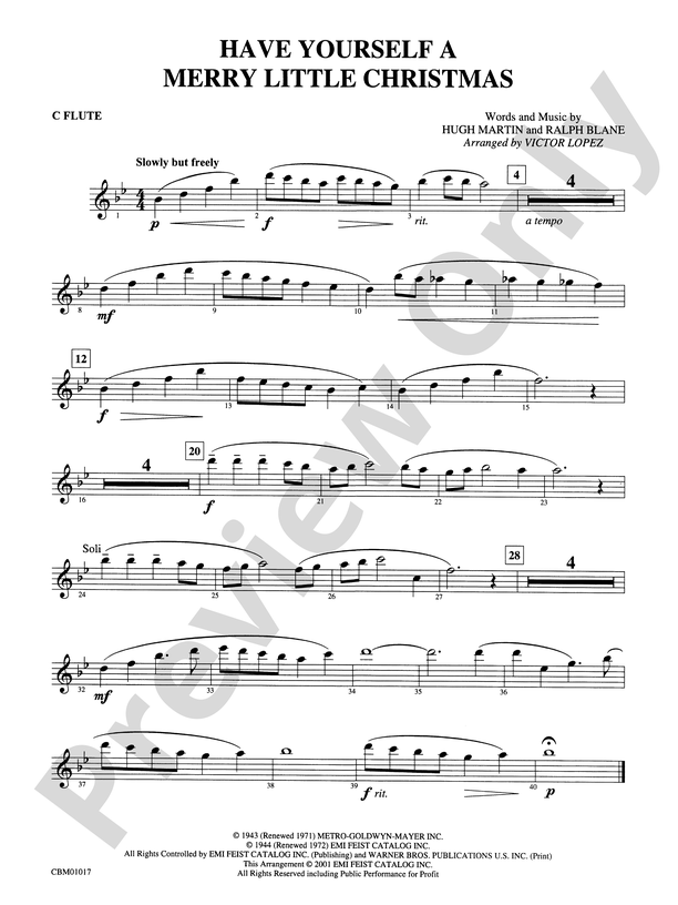 have yourself a merry little christmas flute sheet music