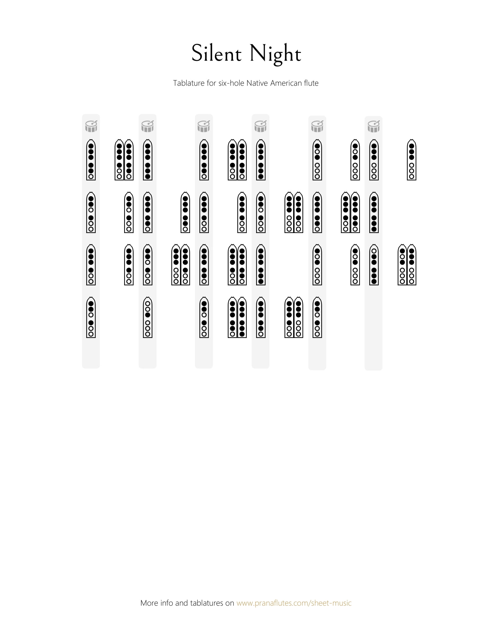 6 hole native american flute sheet music