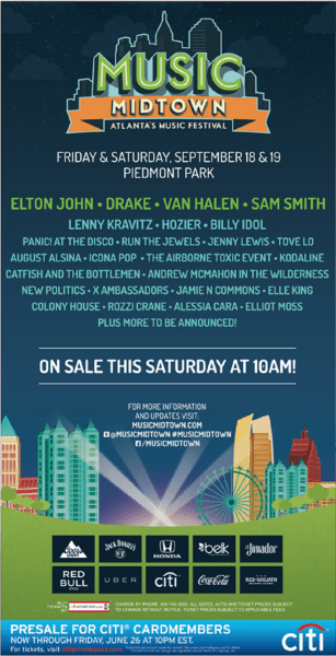 Music Midtown 2015: The Ultimate Guide to Performers, Dates & Venue Details