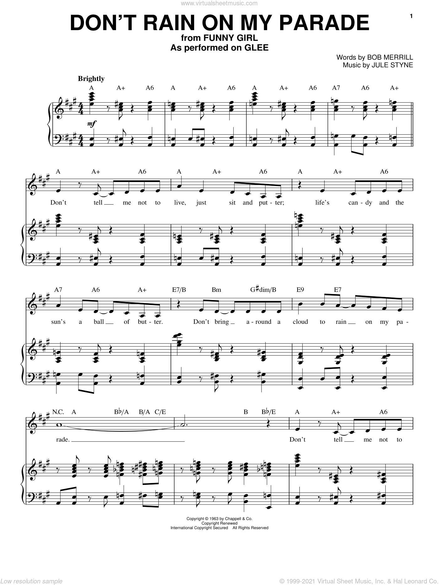 Download Dont Rain On My Parade Music Sheet by Barbra Streisand