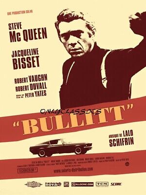 Buy Bullitt Film Poster: Iconic 1968 Mustang Chase Movie Artwork