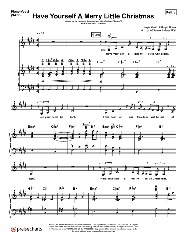 Download Have Yourself a Merry Little Christmas PDF Sheet Music for Piano and Voice