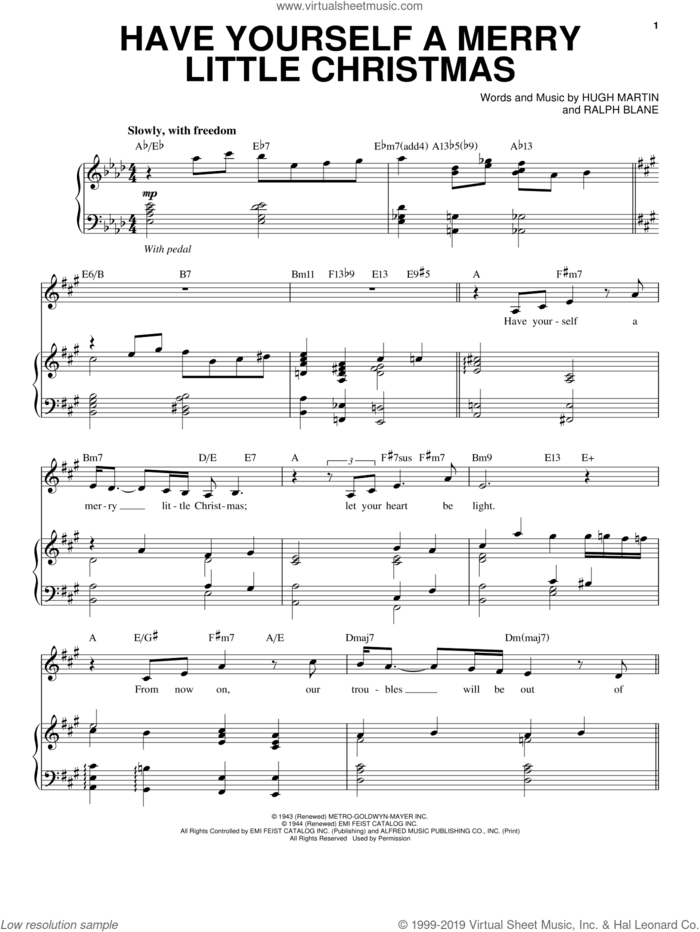 Get Free Have Yourself a Merry Christmas Sheet Music Online