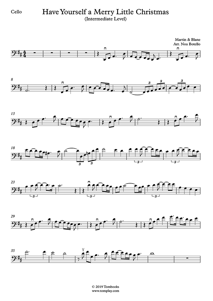 have yourself a merry little christmas cello sheet music