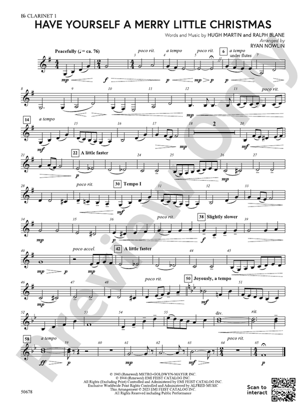 Have Yourself a Merry Little Christmas Clarinet Sheet Music - Free PDF Download