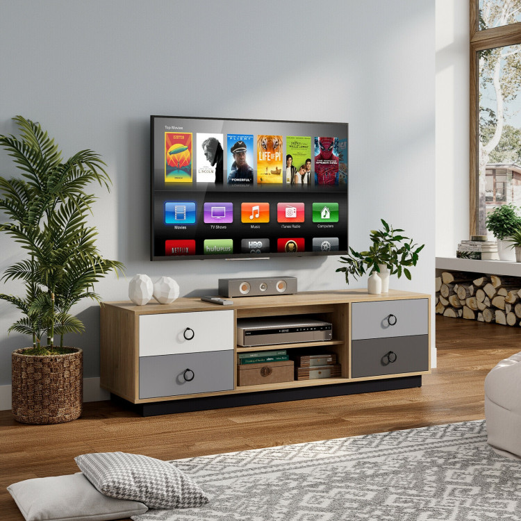 Stylish Accent TV Stand for 55-Inch TVs: Contemporary Storage Solutions