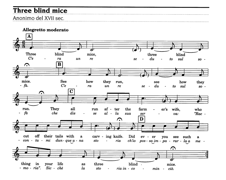 Three Blind Mice Sheet Music for Piano, Guitar, and More - Free Download