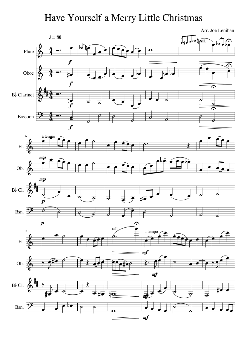 have yourself a merry little christmas flute sheet music