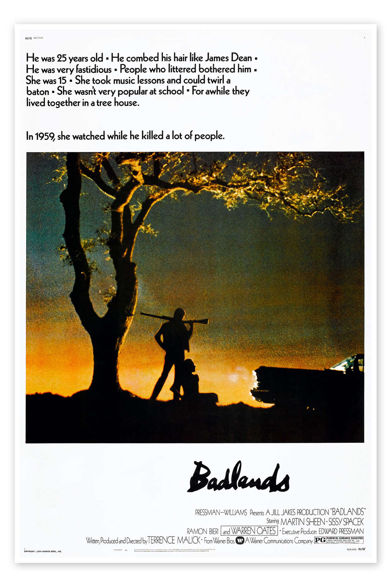 Badlands Film Poster - Original 1973 Movie Art for Collectors