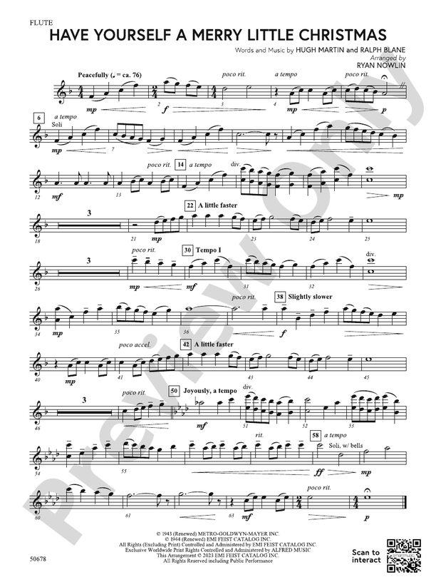 have yourself a merry little christmas flute sheet music