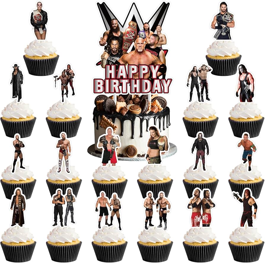 Shop WWE Cake Toppers – Custom Wrestling Party Decorations