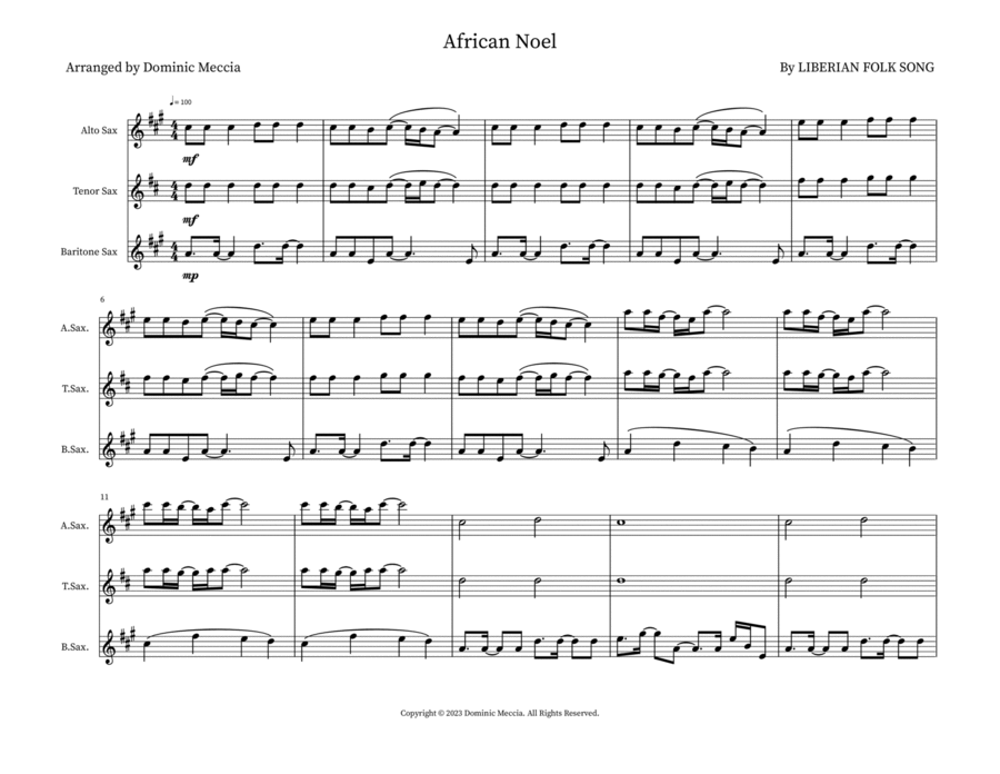 Printable African Noel Sheet Music  Traditional Arrangements