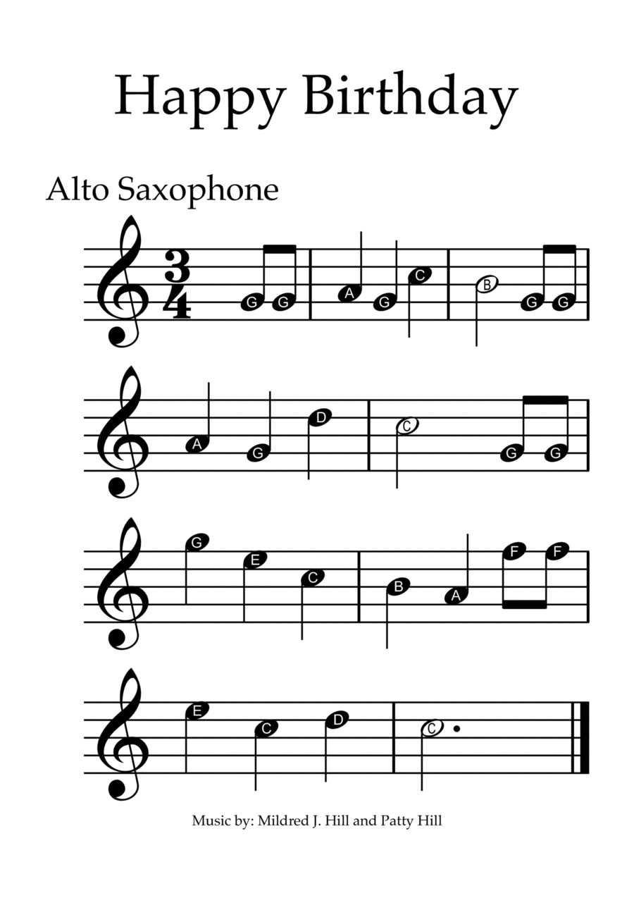 Download Free Alto Saxophone Sheet Music for Happy Birthday Today