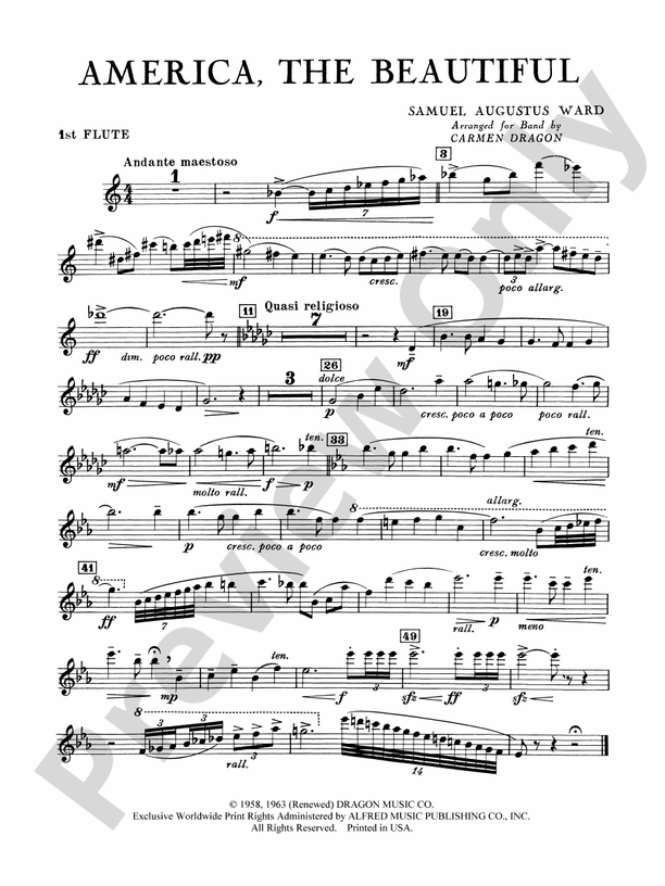 Download america the beautiful flute sheet music now (Simple arrangements and full scores)