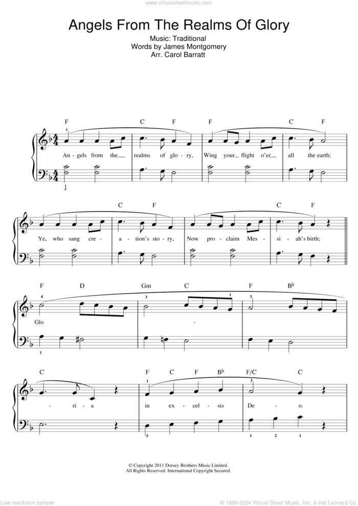 Simple Angels in the Realms of Glory Sheet Music: Find Your Level and Start Playing