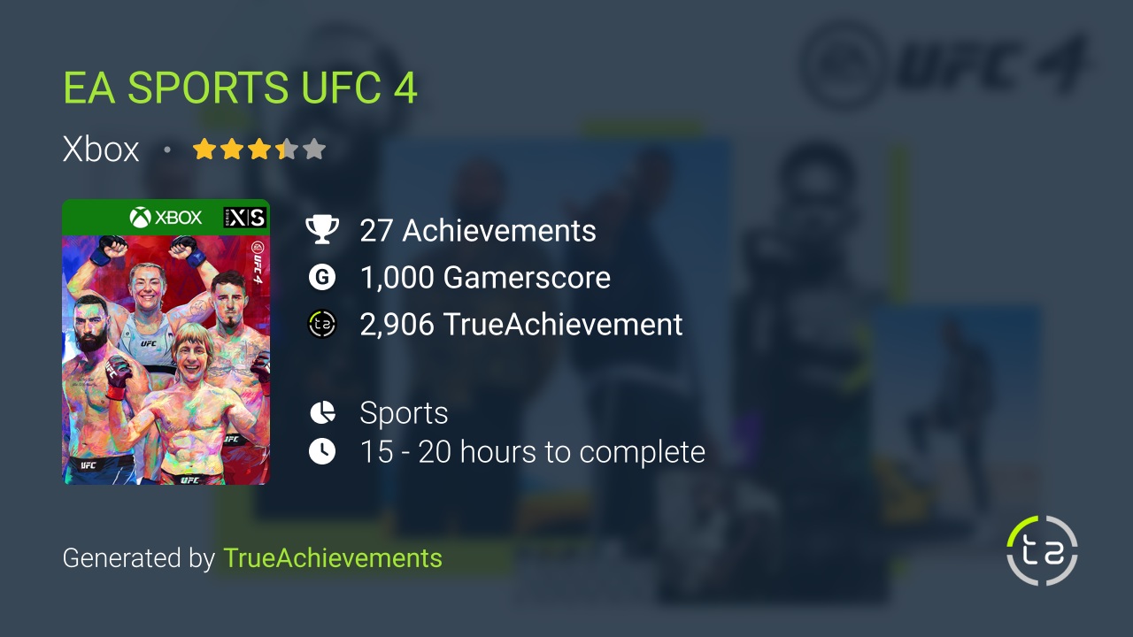 UFC 4 Achievement Guide:  Full List and How to Earn Them