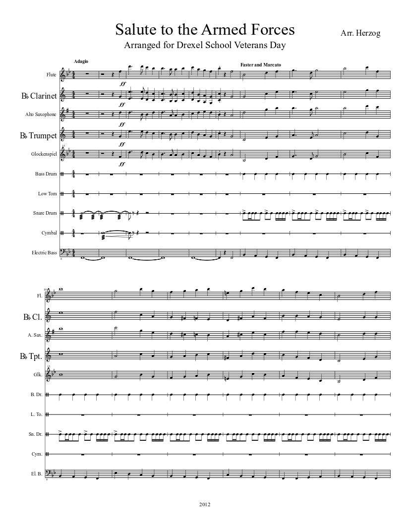 Easy Armed Forces Salute Sheet Music Free Download