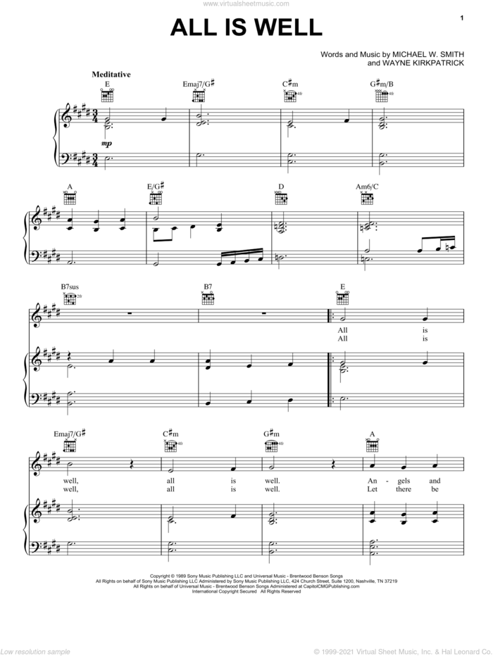 All Is Well Sheet Music: Free and Premium Options Available