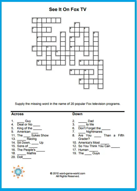 Love TV? Try These Crossword Puzzles About Your Favorite Shows!