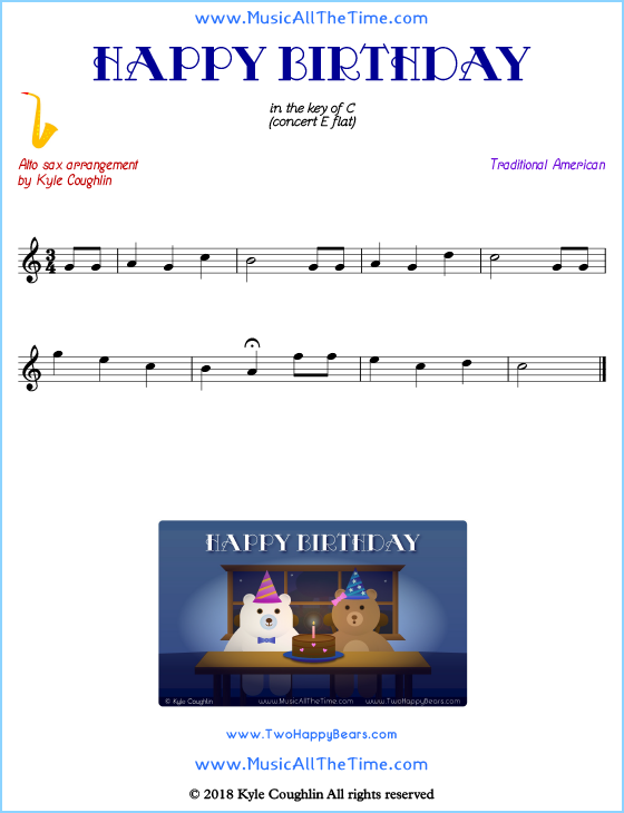 Download Free Alto Saxophone Sheet Music for Happy Birthday Today