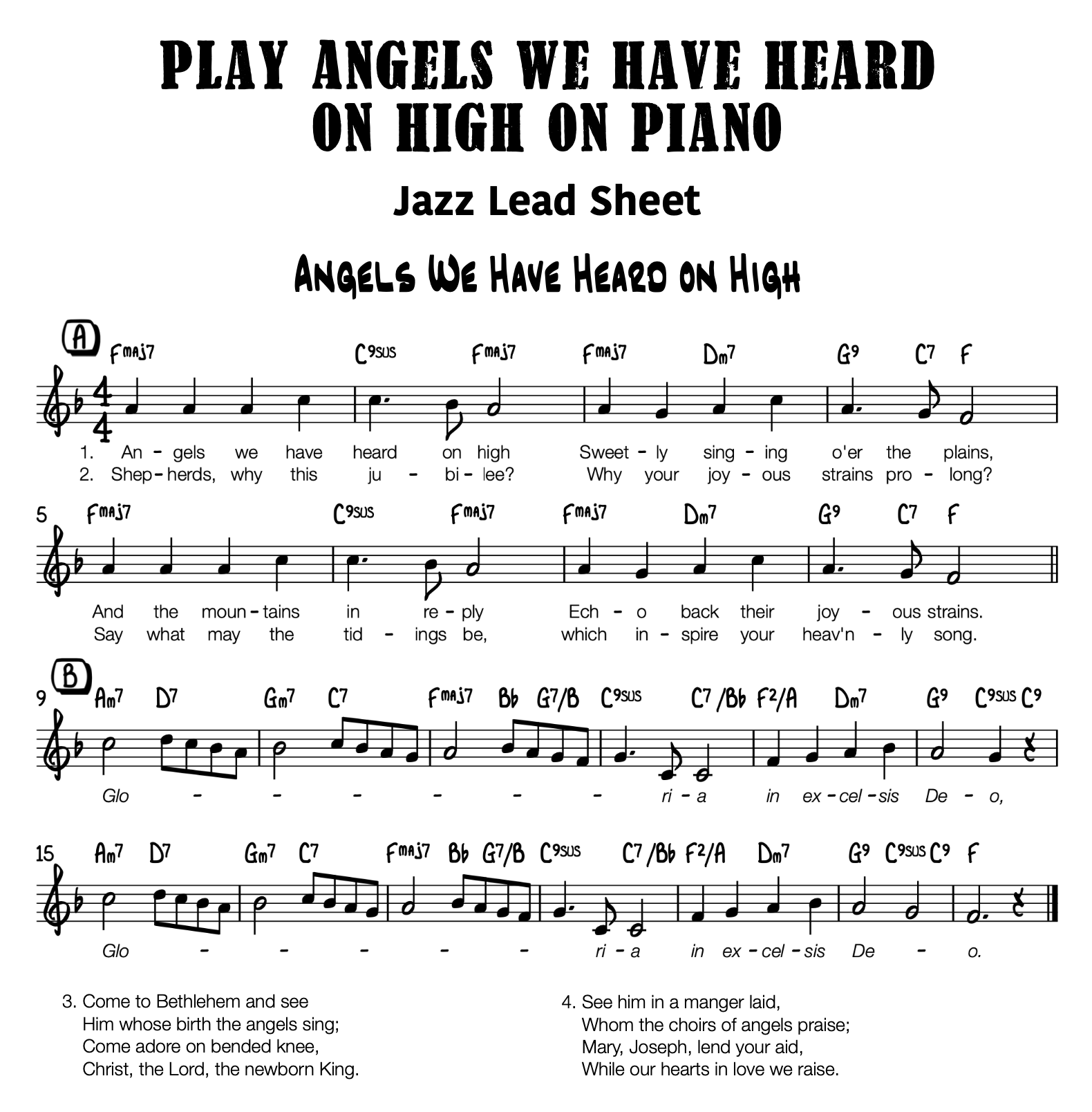 Angels We Have Heard on High Music Notes: Easy Guide to Play This Classic Hymn