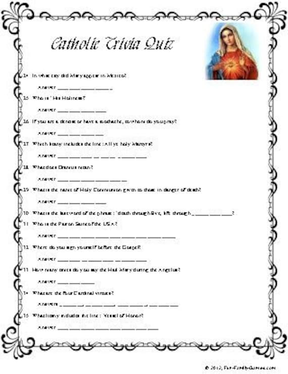 Want Some Catholic Quizzes (Quick and Easy Questions for You)