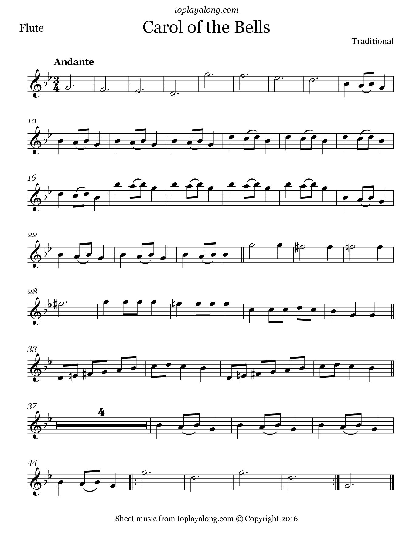 Carol of the Bells Flute Music Sheet for You (The Only Sheet You Need)