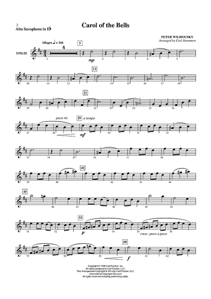 Easy Carol of the Bells Alto Saxophone Sheet Music - Get it Now!