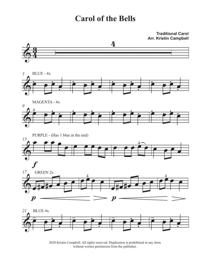 Easy Carol of the Bells Violin Solo Sheet Music: Play This Holiday Classic Today