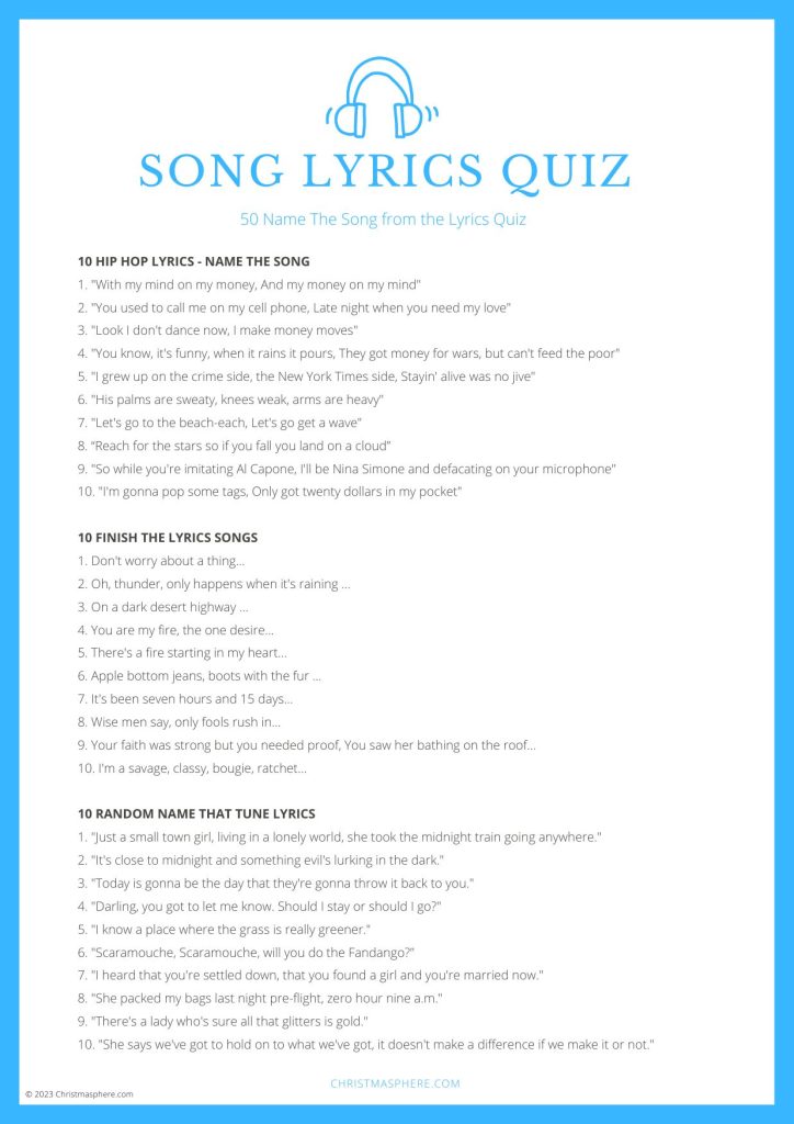 Song Lyrics Quizzes: Test Your Music Knowledge With Fun Lyrics Quizzes