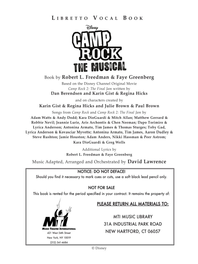 Camp Rock The Musical Script: Where Can You Find the Full Version?