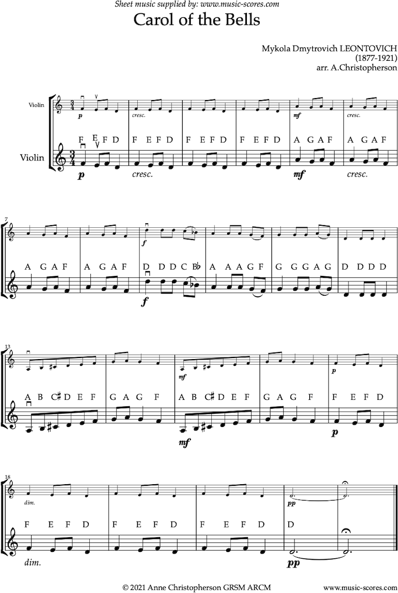 Get Carol of the Bells Free Violin Sheet Music Here: Play This Classic Tune Today!